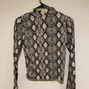 Caution to the Wind Snakeskin Pattern Long Sleeve Tee